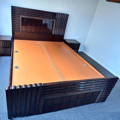 Royal Panel Storage Bed with Textured Carved Detailing